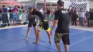 Jumping to closed guard gone very bad