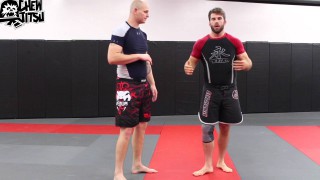 Guillotine Choke Defense Using Front Head Lock Counter From Wrestling