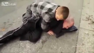 Off-duty Policeman Grapples A Resisting Shoplifter Into Submission