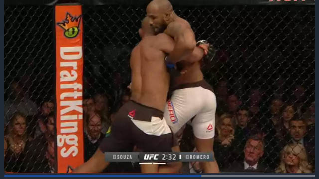 Throwback: Some Stubborn Stand Up From Jacare against Yoel Romero