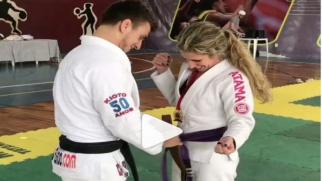 Instructor Promotes His Own Mother to Brown Belt!