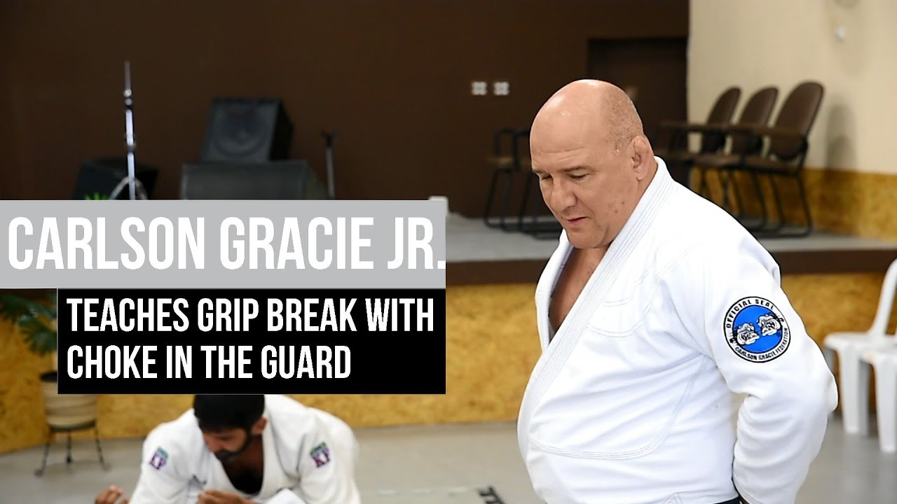 Carlson Gracie Jr teaches grip break with choke in the guard