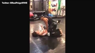 WWE star Paige Works On BJJ in Gym With Hubby, Demonstrates Mean Armbar, Heel Hook
