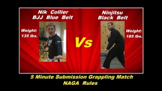 Ninjitsu Black Belt (185 lbs.) Vs BJJ Blue Belt (135 lbs.)