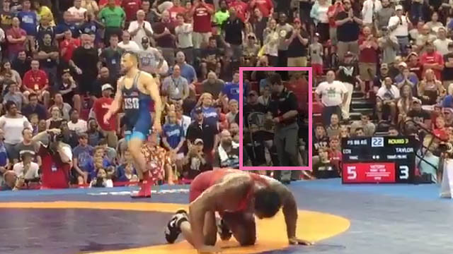Cael Sanderson Throws Chair At Ref Discontent With Call