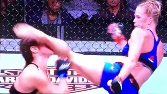 Holly Holm Smokes Out Opponent with A single kick