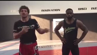 Ben Askren & Tyron Woodley Demonstrating A Way To Throw From The Quad Pod