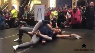 Cris Cyborg Grappling with BJ Penn at UFC 222 Open Work Out