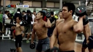 Training at the korean judo team weightlifting room