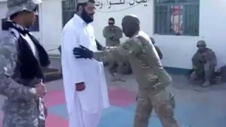 American Soldier and Afghan Wrestle